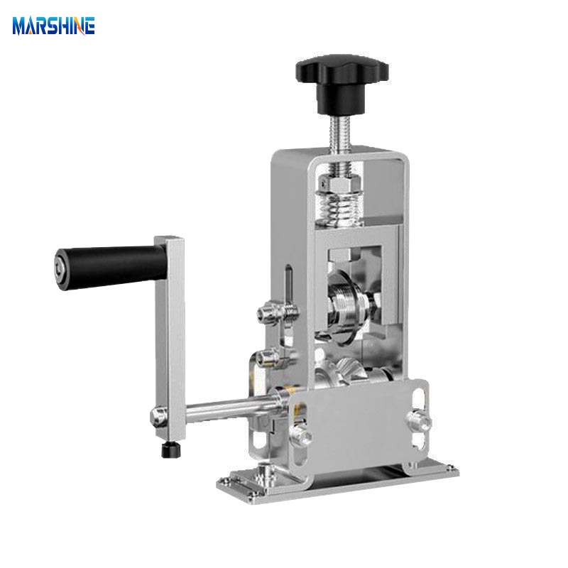 Máquina peladora de cables portátil con marco de acero con manivela